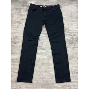 Scott James Pants Mens 34 Black Slim Fit Moto Biker Pleated Knee Cotton Stretch